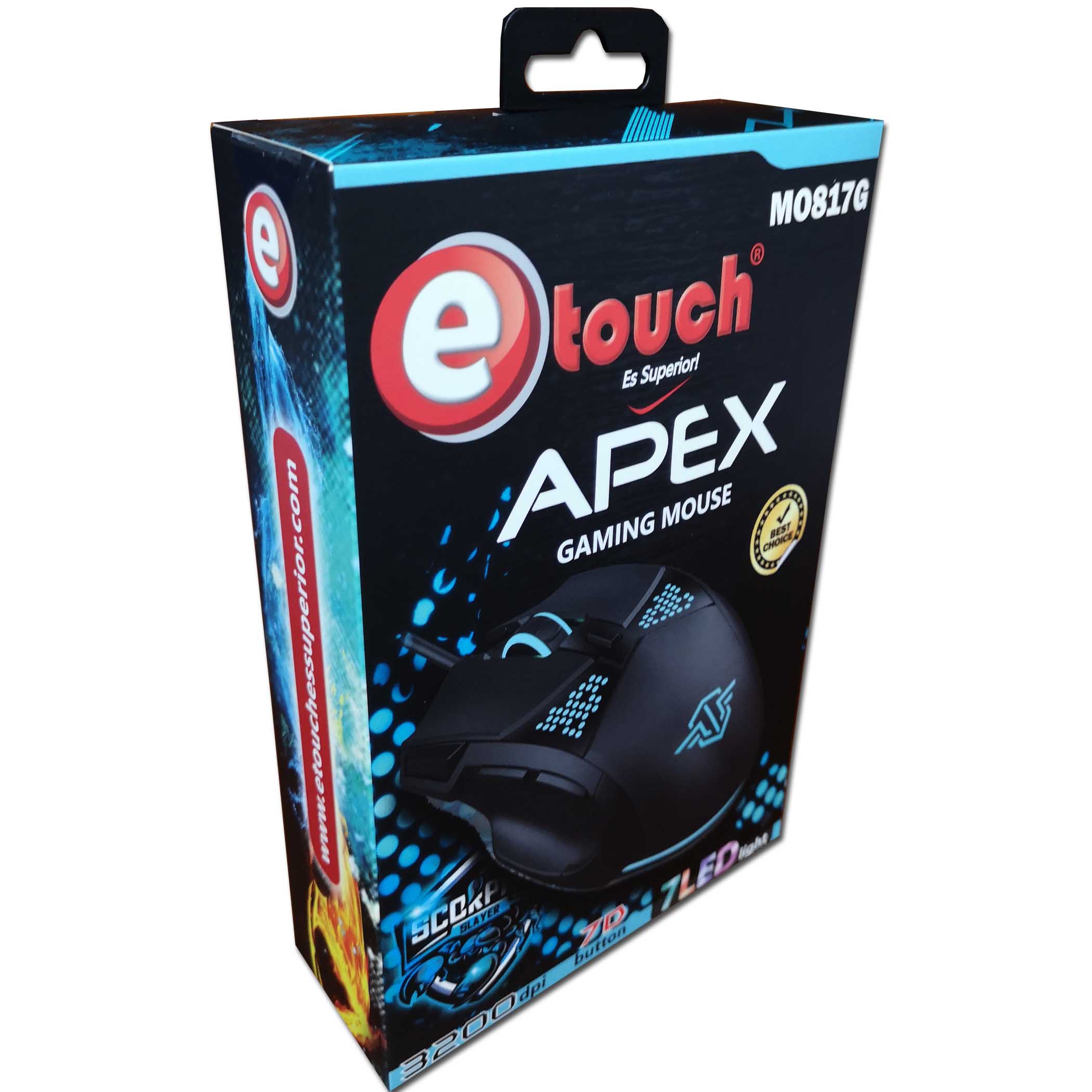 Pc Gaming Mouse Gamer Mo817g Apex 30dpi Iluminacion Led Etouch