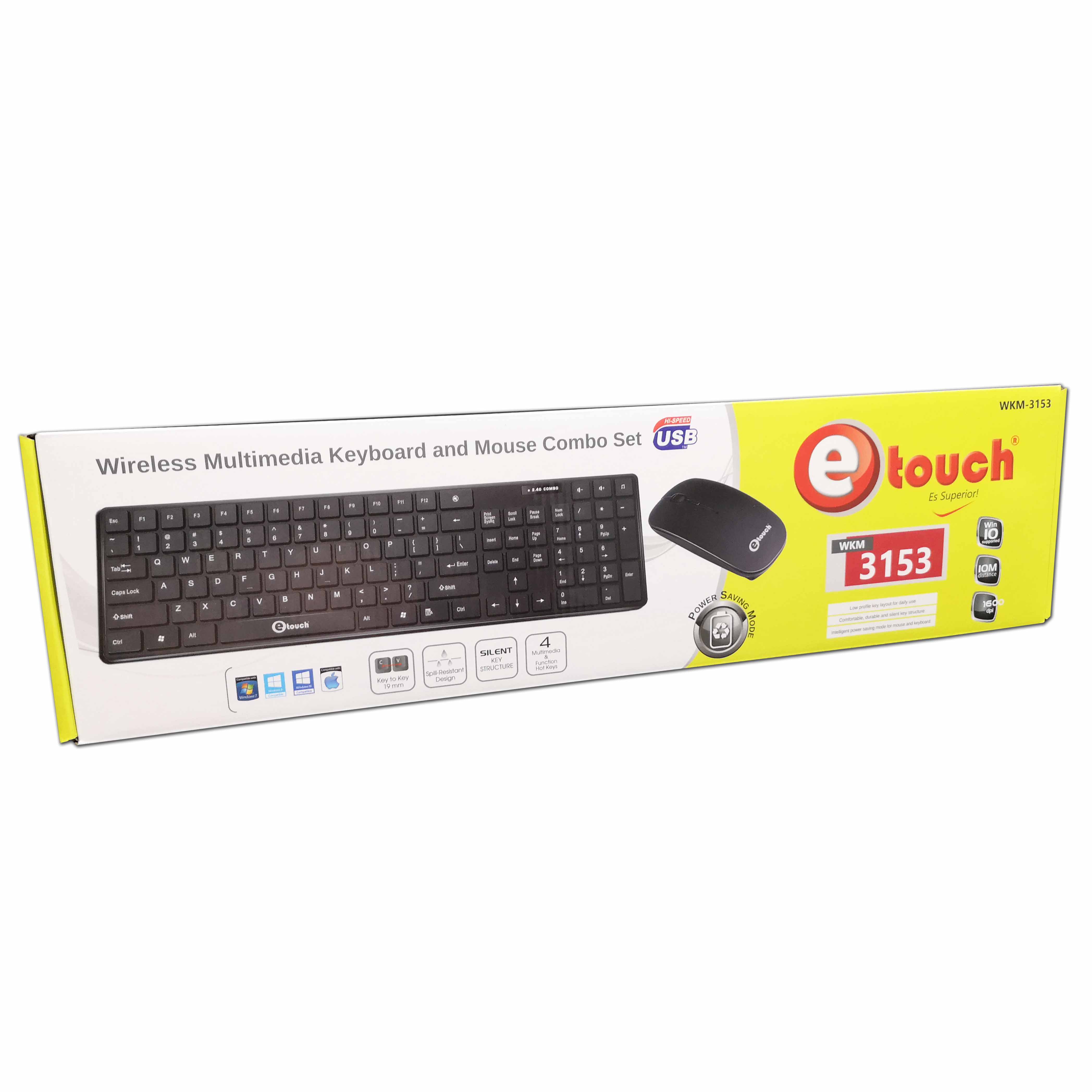 TECLADOS ETOUCH®: COMBO DE LUXE TECLADO + MOUSE INALAMBRICO ETOUCH®