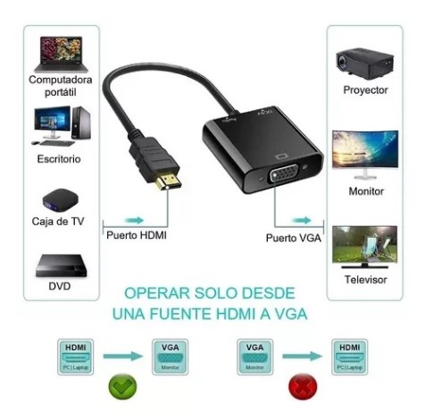 ADAPTADORES Y CONVERTIDORES : ADAPTADOR VGA A HDMI ETOUCH®